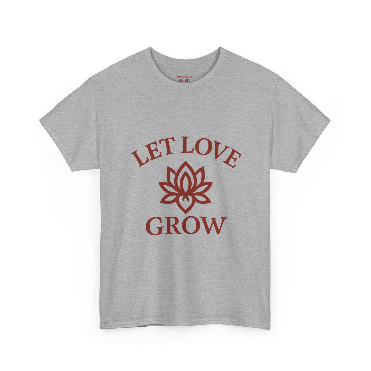 Inspirational Unisex Heavy Cotton Tee – "Let Love Grow" & Strength Quotes