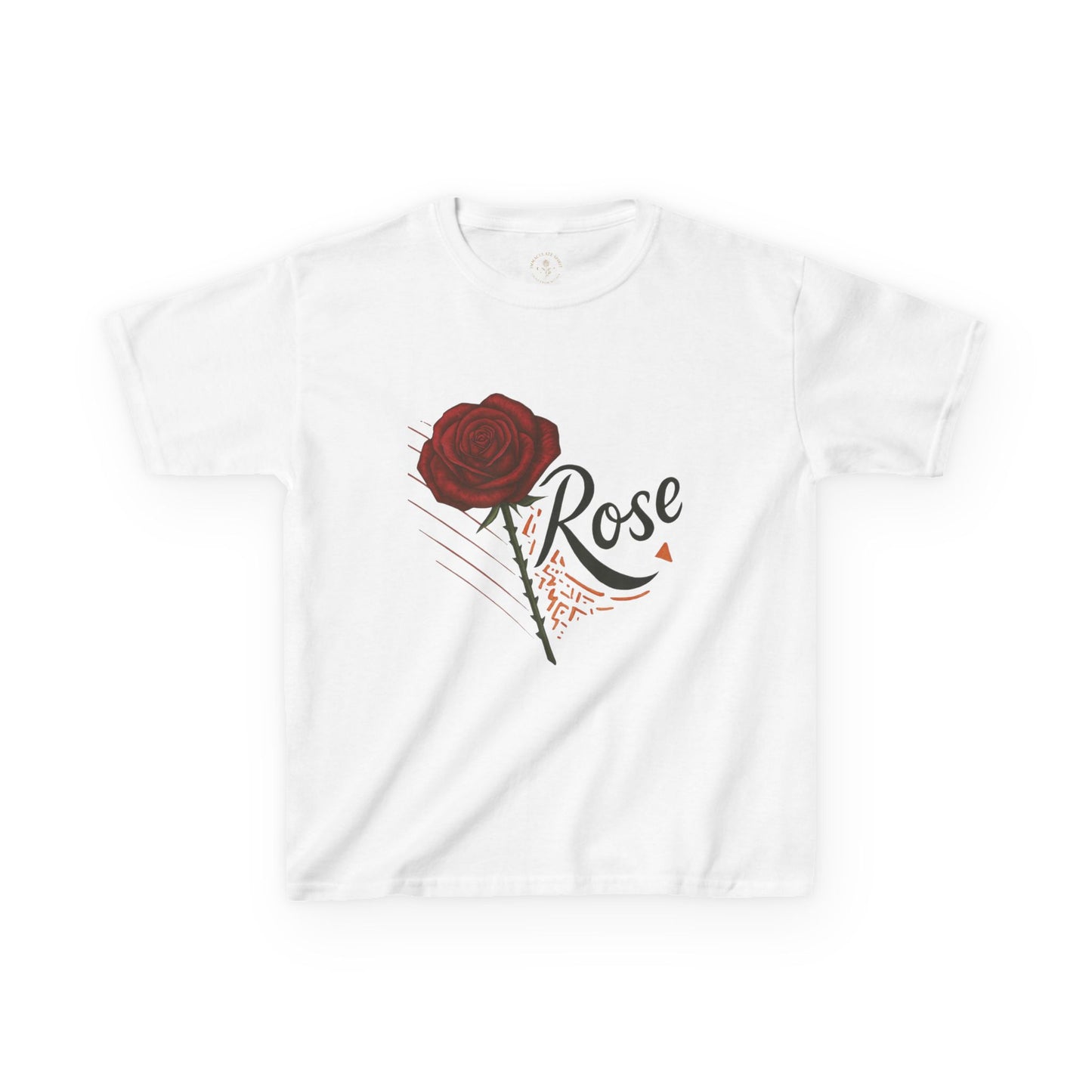 Rose Design Kids Heavy Cotton Tee