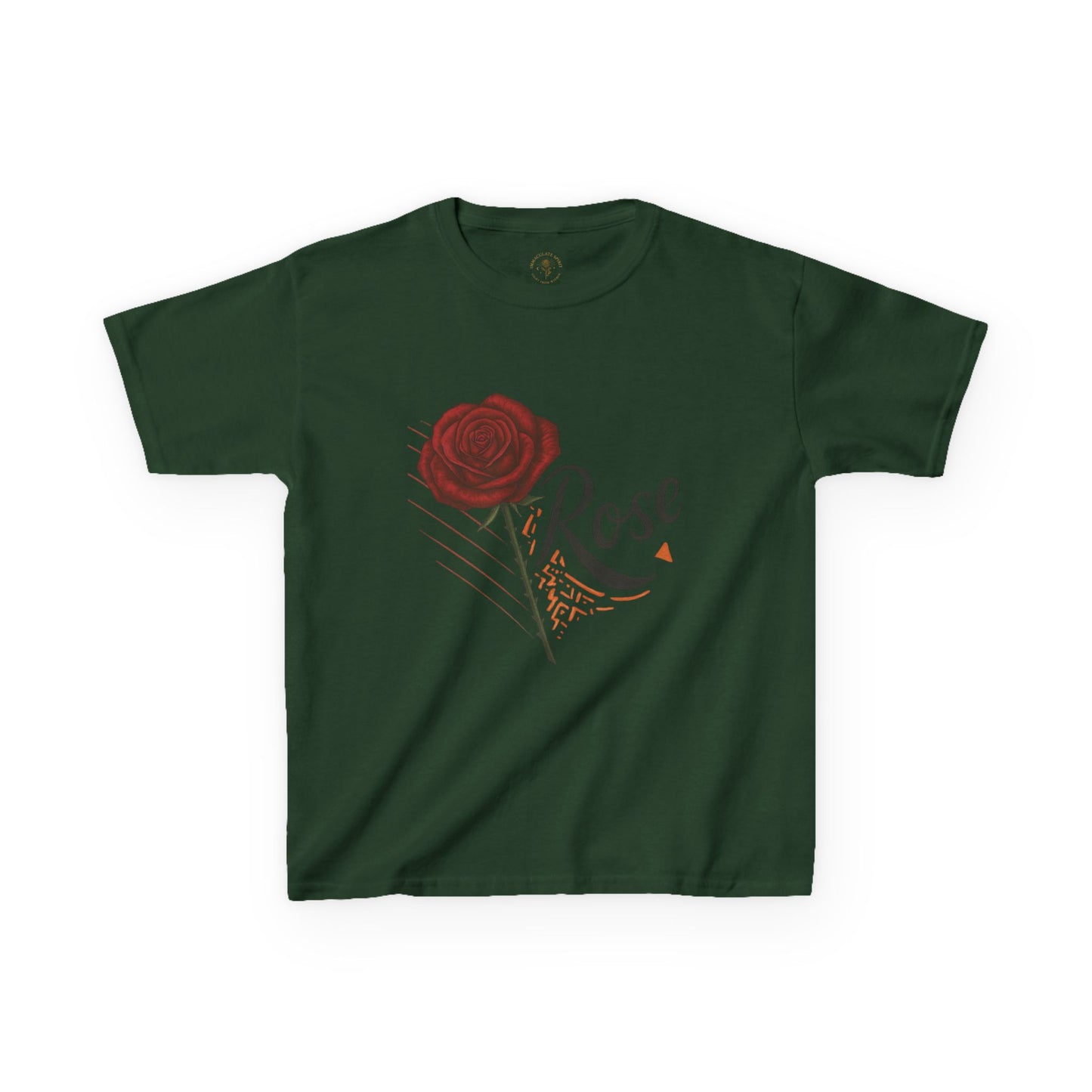 Rose Design Kids Heavy Cotton Tee