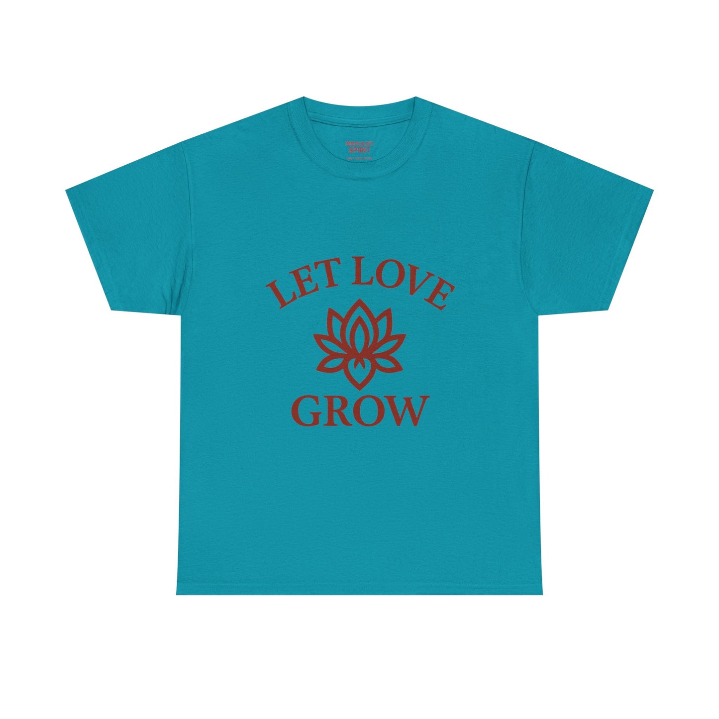 Inspirational Unisex Heavy Cotton Tee – "Let Love Grow" & Strength Quotes